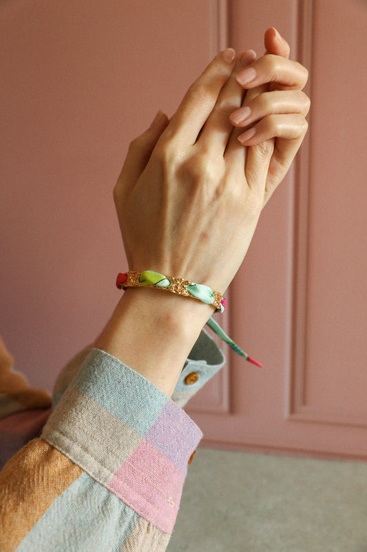 Bracelet Féerie et ruban Luckyou, vert d’eau