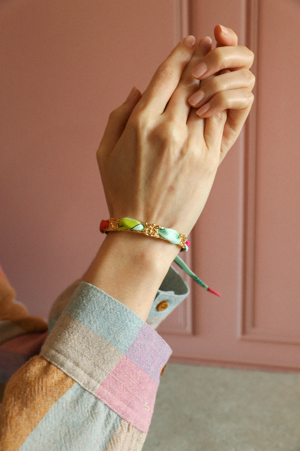 Bracelet Féerie et ruban Luckyou, vert d’eau