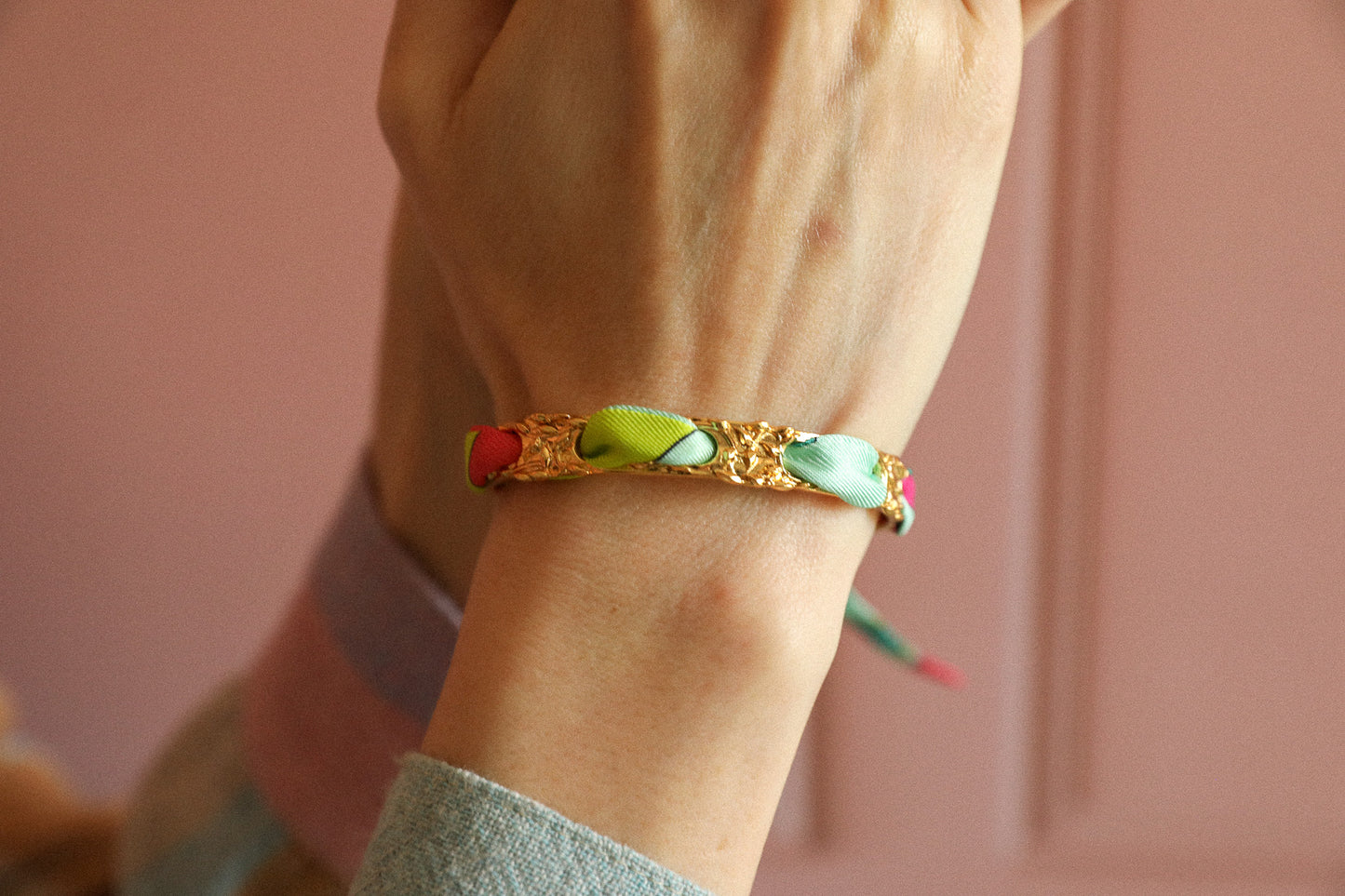 Bracelet Féerie et ruban Luckyou, vert d’eau