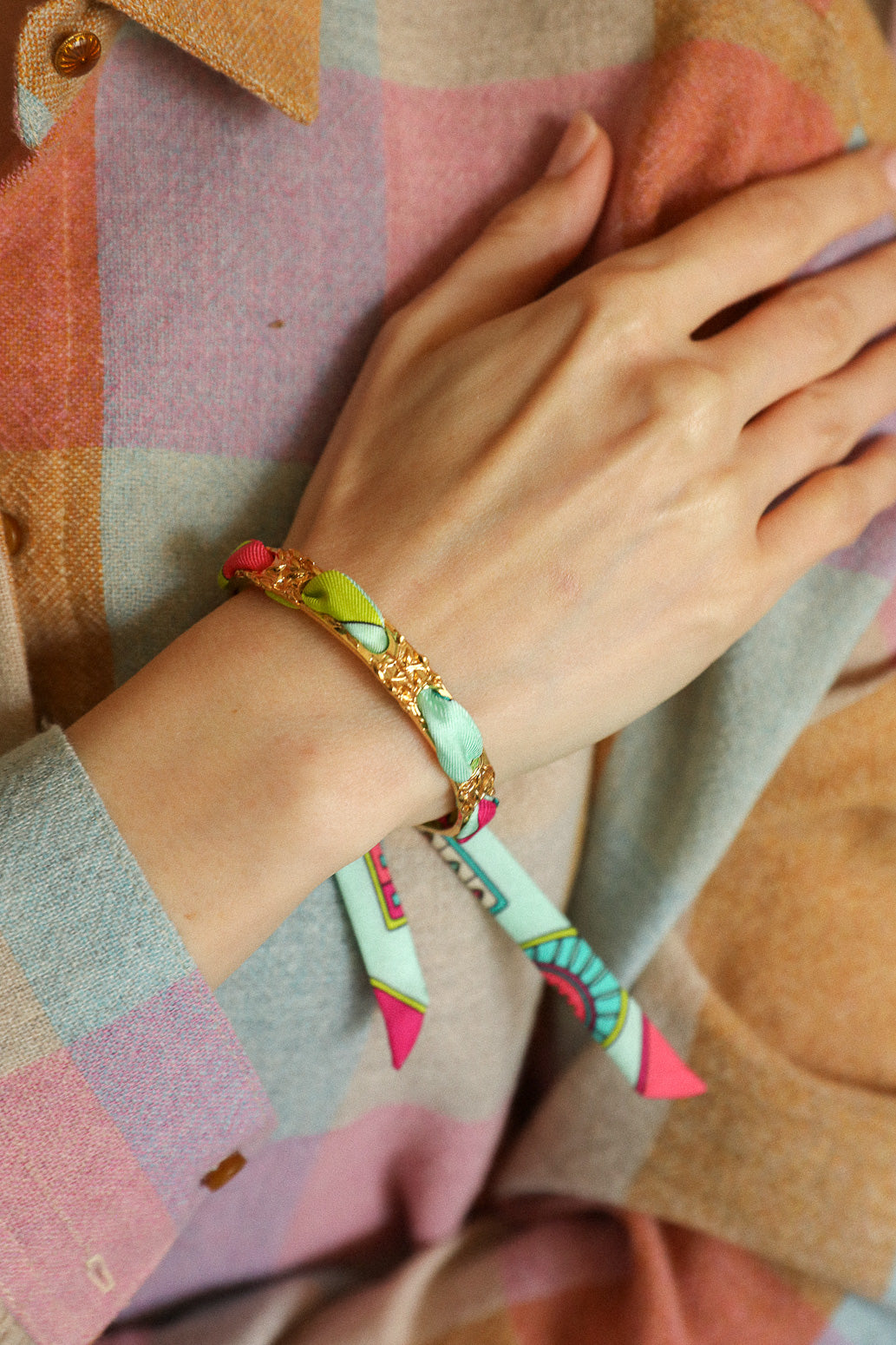 Bracelet Féerie et ruban Luckyou, vert d’eau