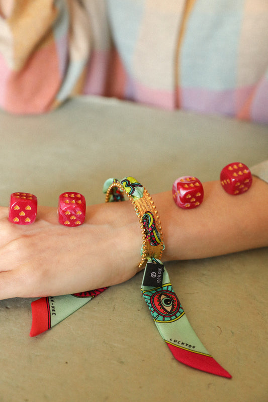 Bracelet Diva et ruban Luckyou, vert d’eau