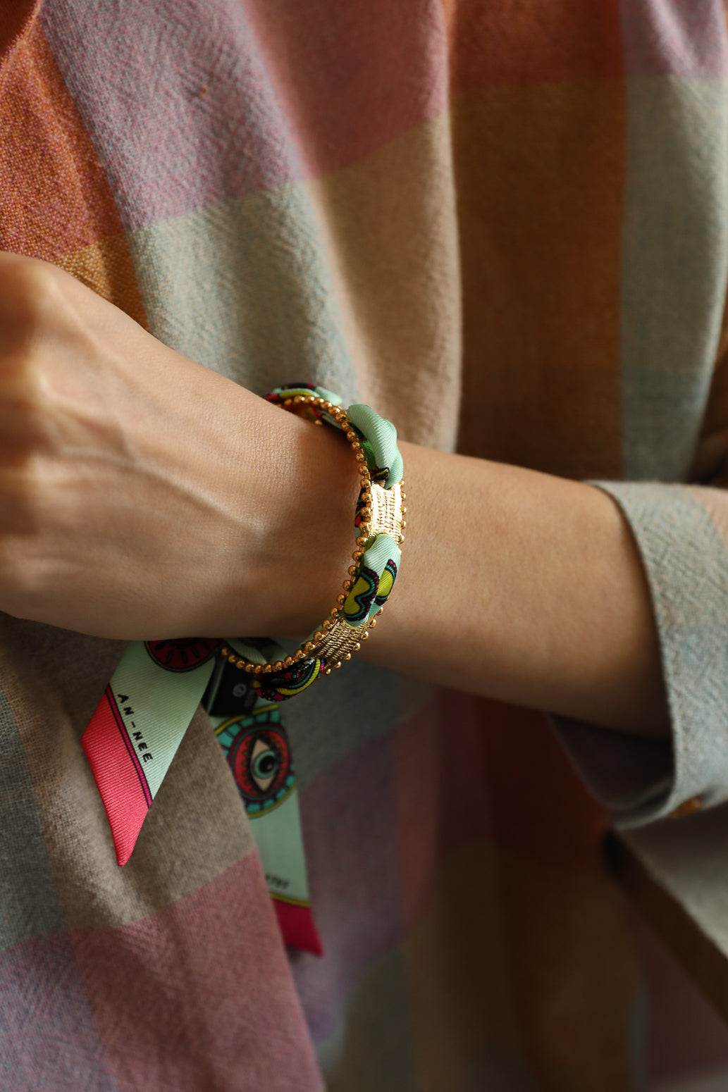 Bracelet Diva et ruban Luckyou, vert d’eau