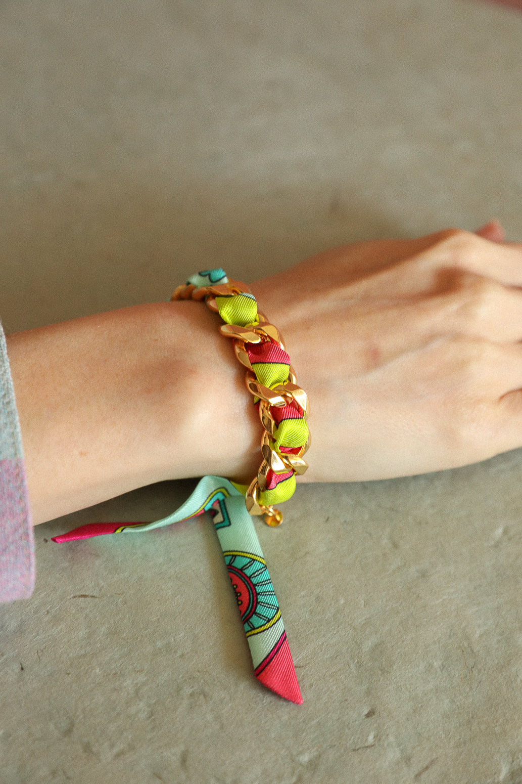 Bracelet Décembre et son ruban Luckyou, vert d’eau