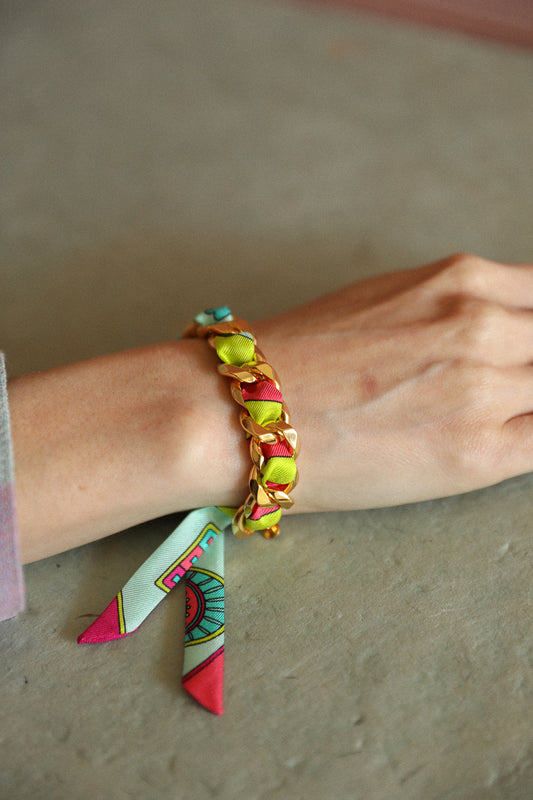 Bracelet Décembre et son ruban Luckyou, vert d’eau