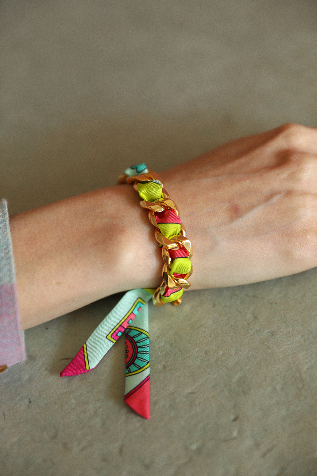 Bracelet Décembre et son ruban Luckyou, vert d’eau