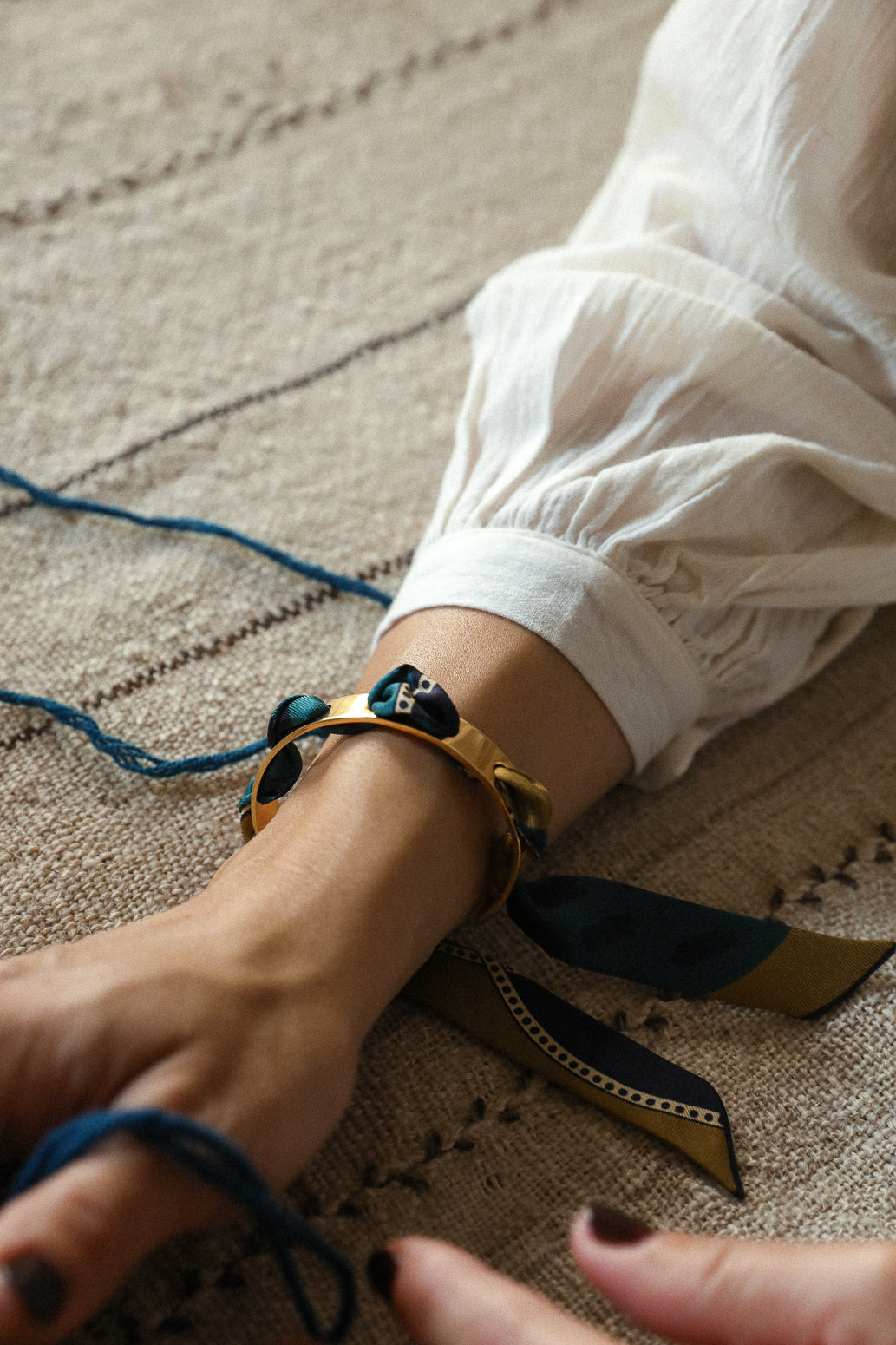 Bracelet Septembre et ruban Chapanoir, olive