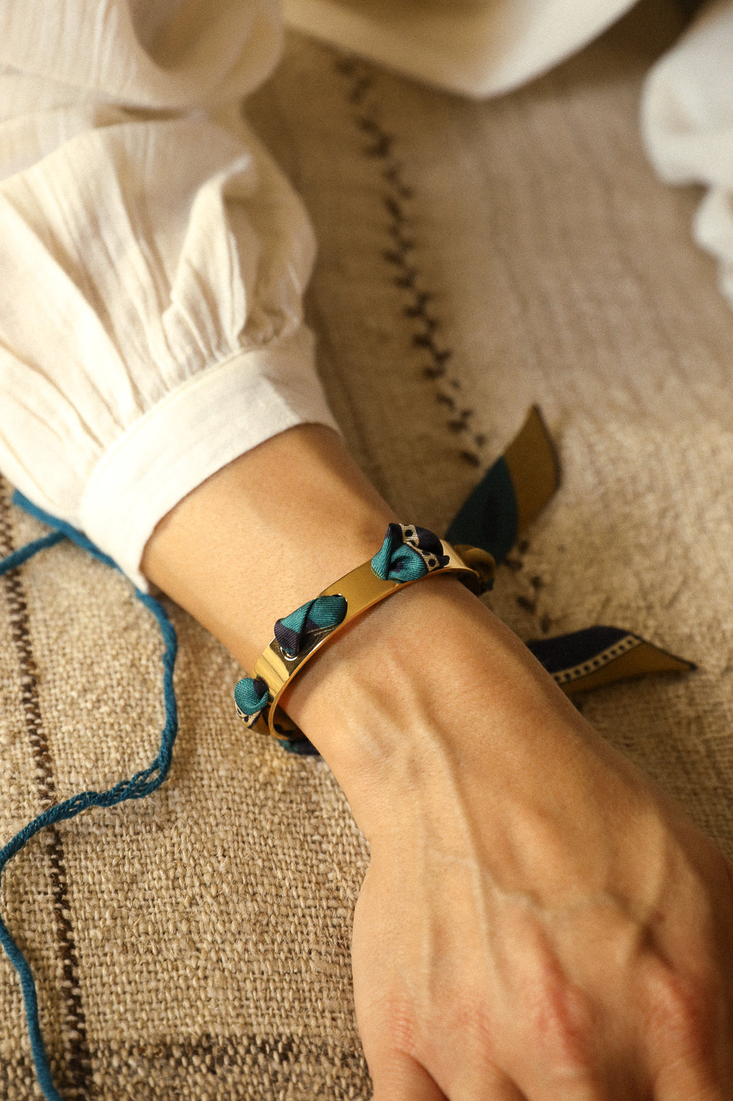 Bracelet Septembre et ruban Chapanoir, olive