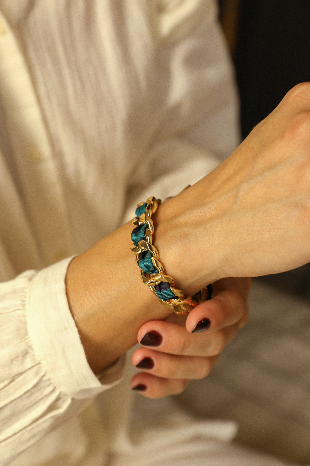 Bracelet Décembre et son ruban Chapanoir, olive