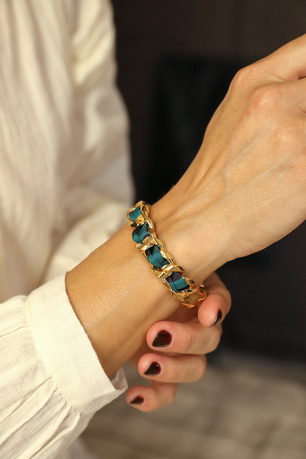 Bracelet Décembre et son ruban Chapanoir, olive