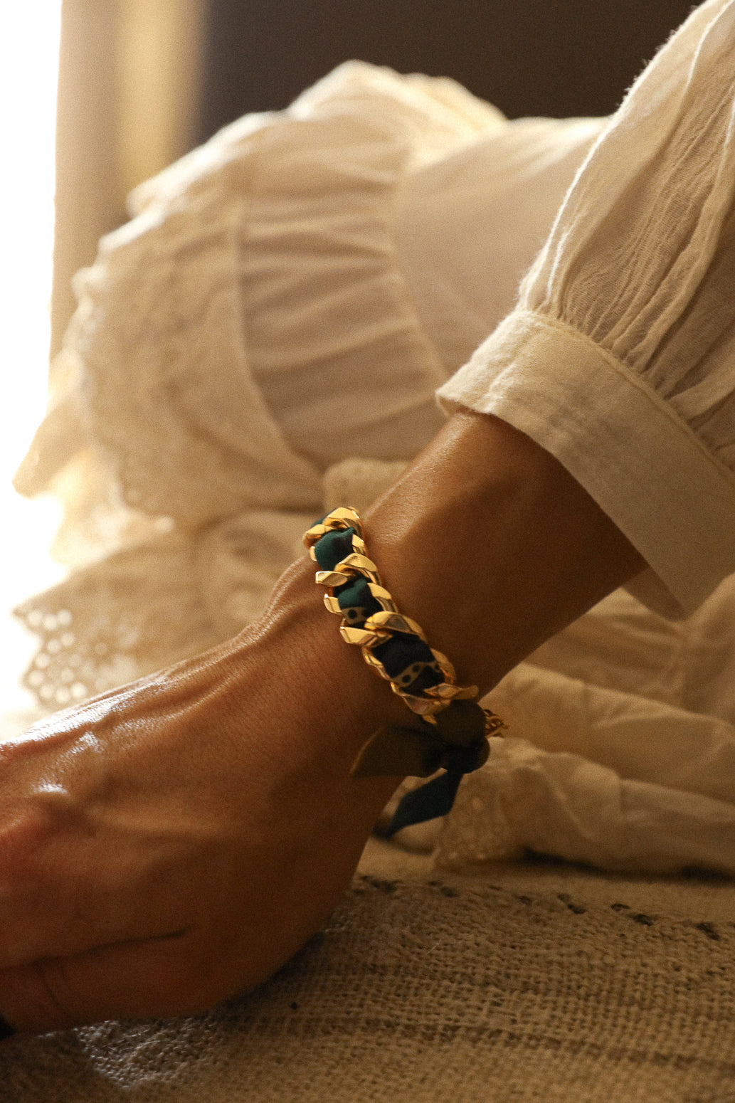 Bracelet Décembre et son ruban Chapanoir, olive