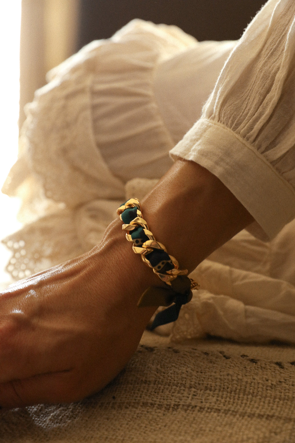 Bracelet Décembre et son ruban Chapanoir, olive