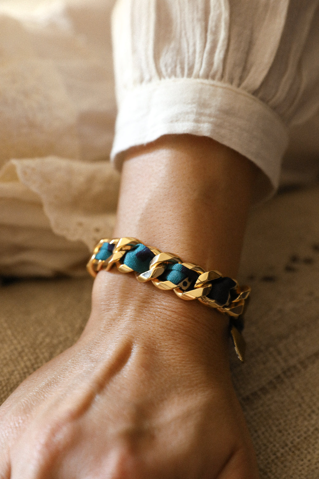 Ruban en soie 1cm Chapanoir, olive