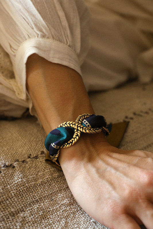 Manchette Tresse et ruban Chapanoir, Olive