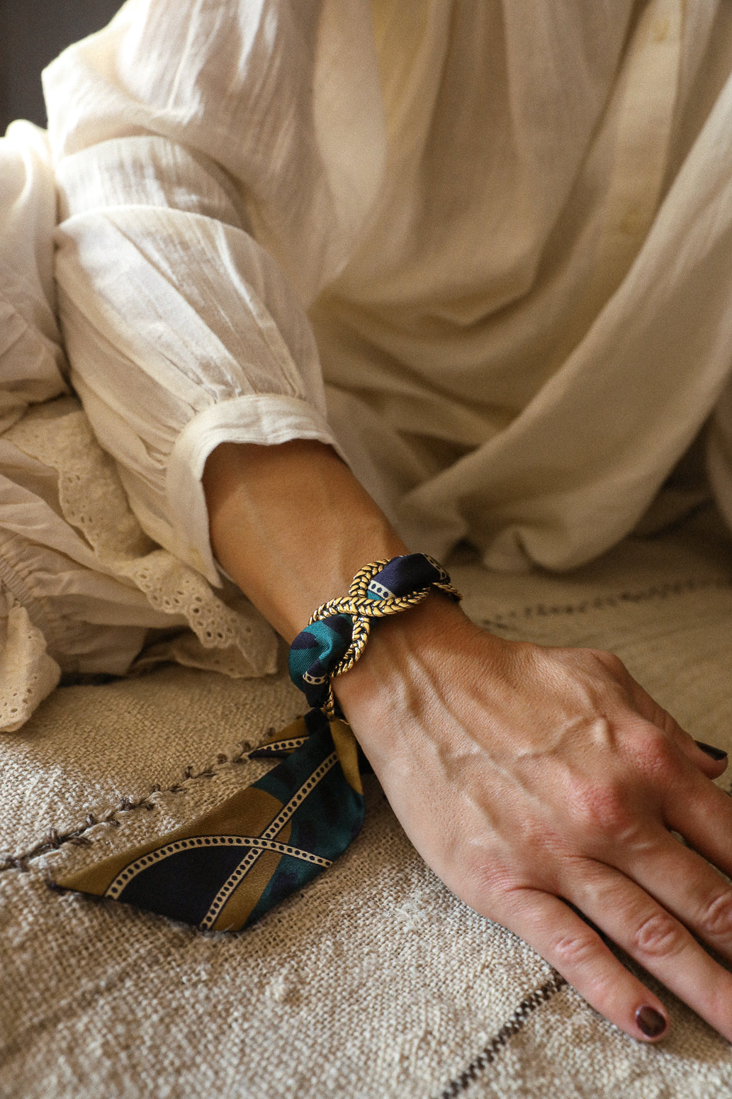 Manchette Tresse et ruban Chapanoir, Olive