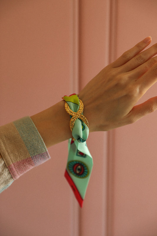 Manchette Tresse et ruban Luckyou, Vert d’eau