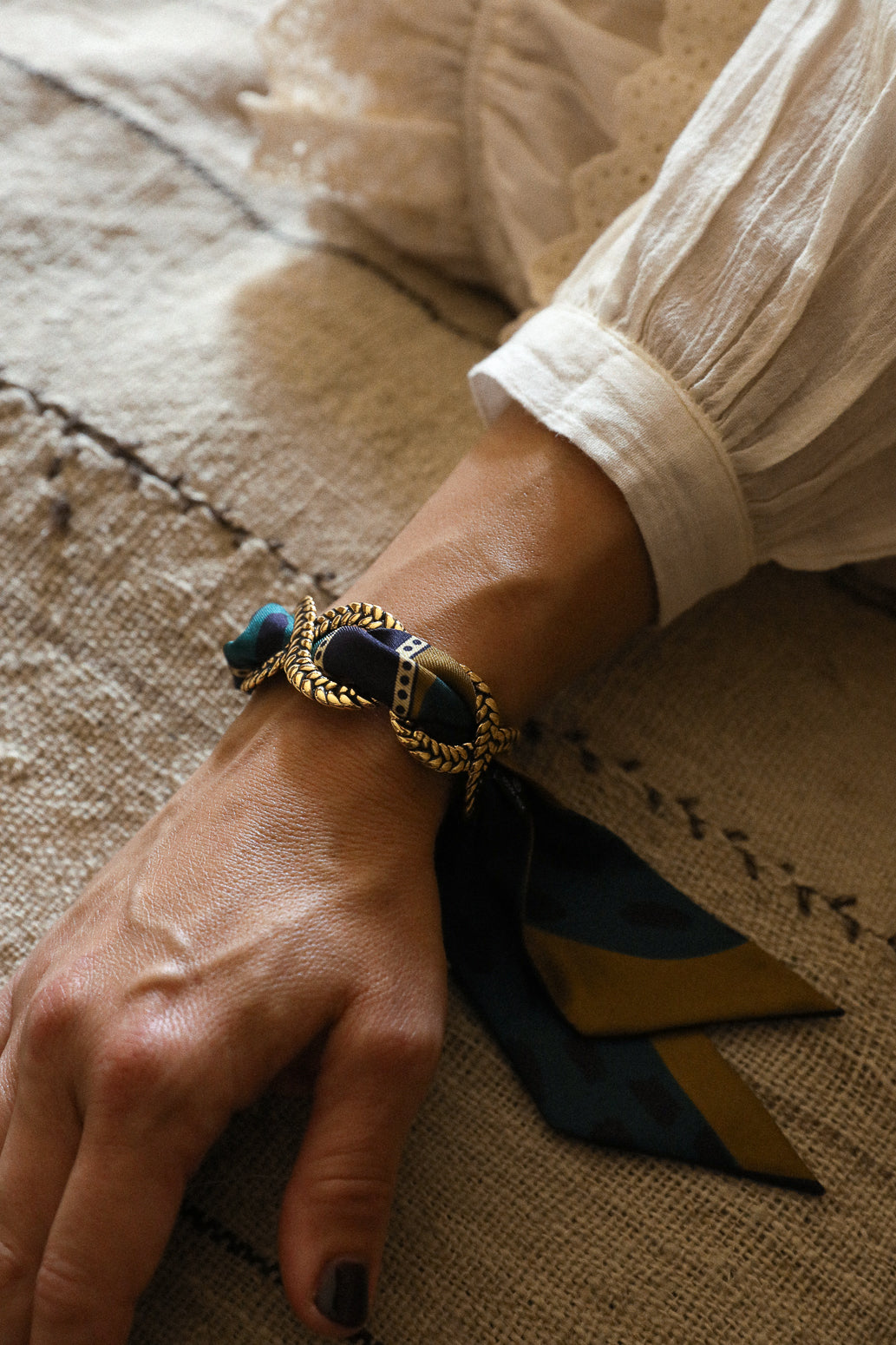 Manchette Tresse et ruban Chapanoir, Olive