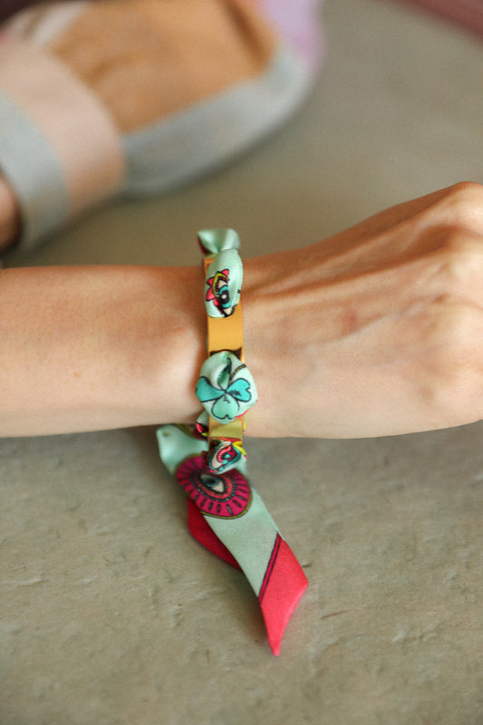 Bracelet Septembre et ruban Luckyou, vert d’eau