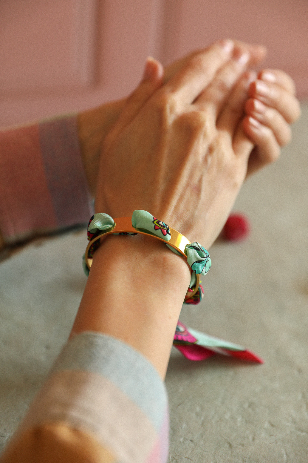 Bracelet Septembre et ruban Luckyou, vert d’eau