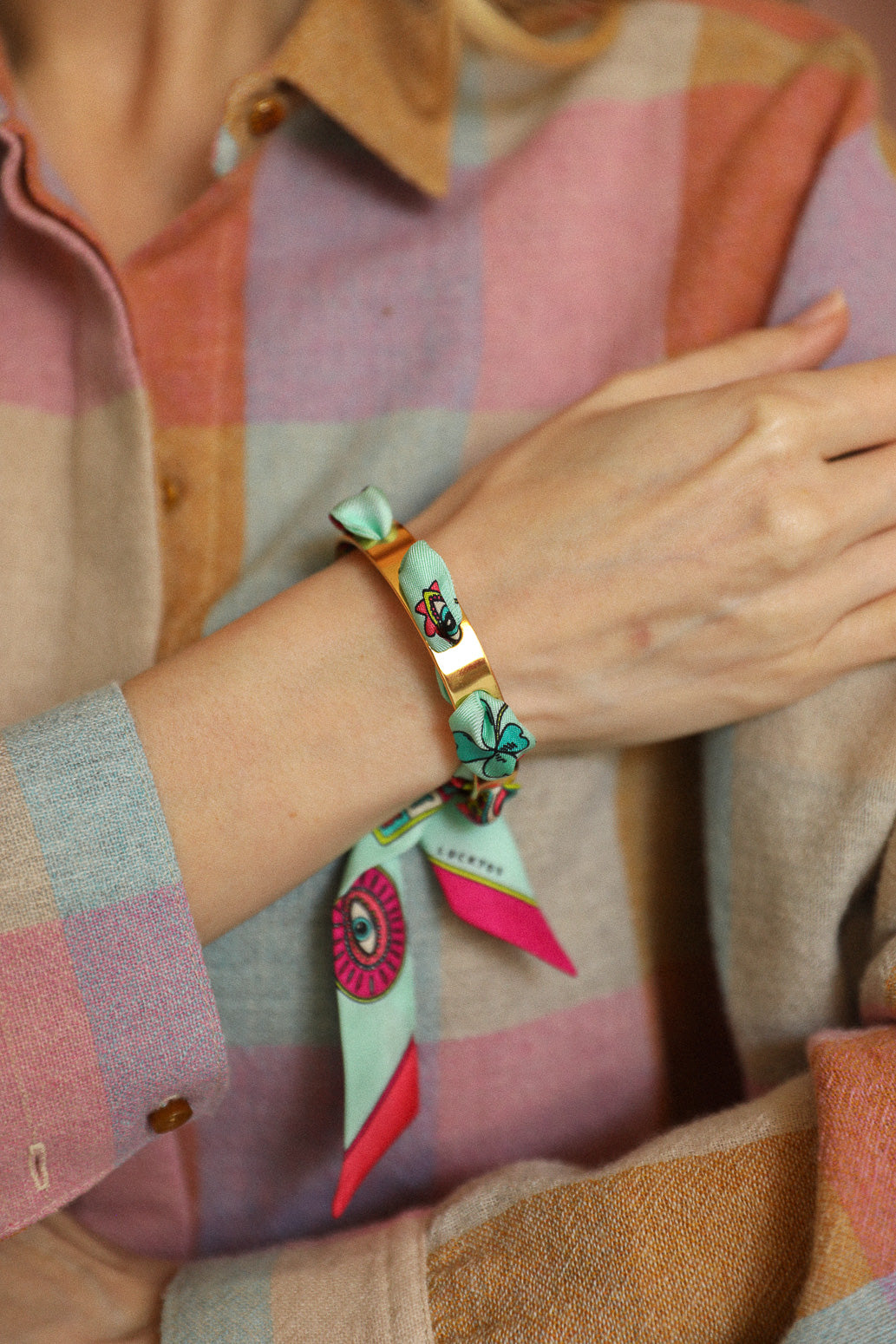 Bracelet Septembre et ruban Luckyou, vert d’eau