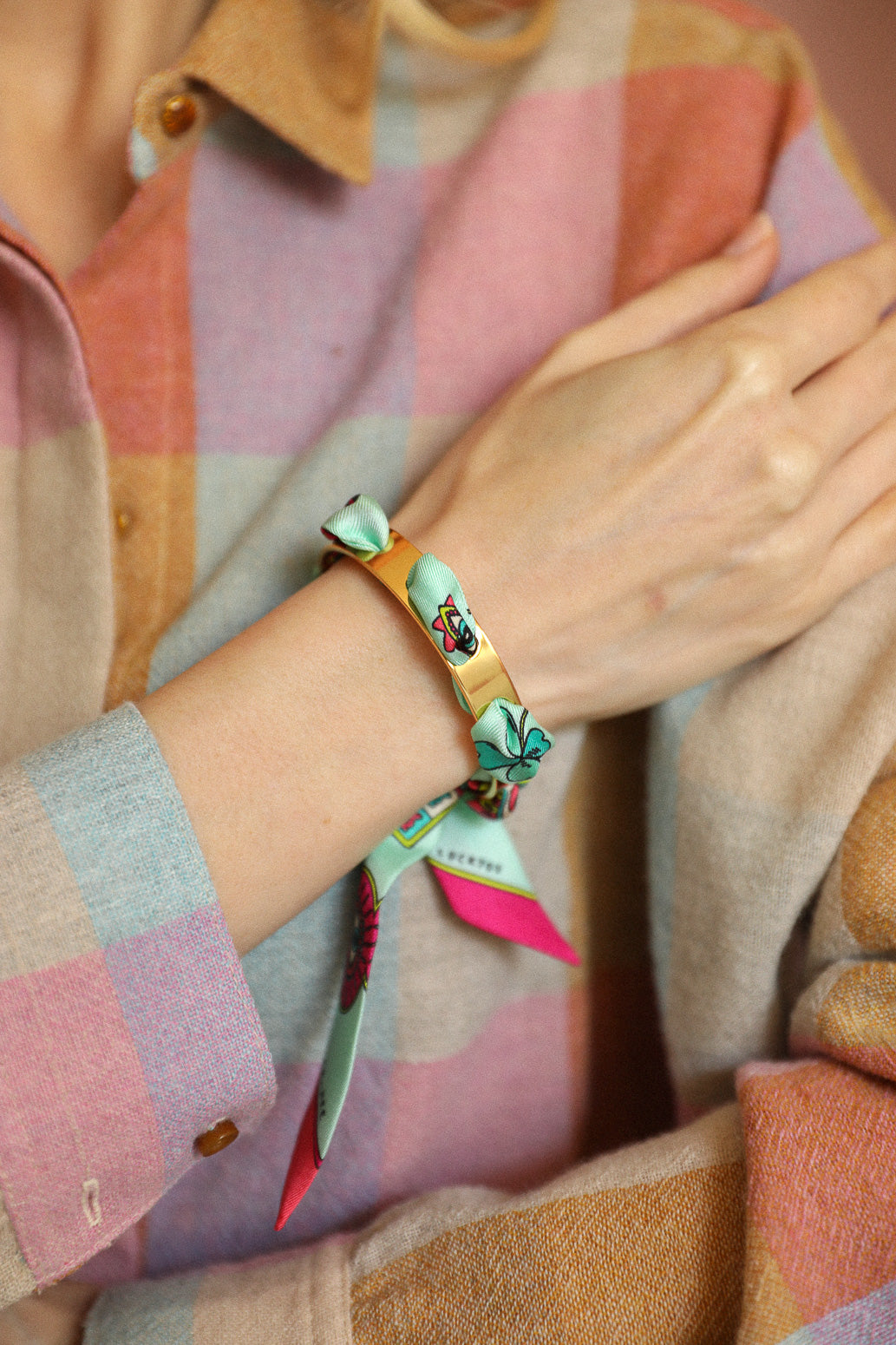 Bracelet Septembre et ruban Luckyou, vert d’eau