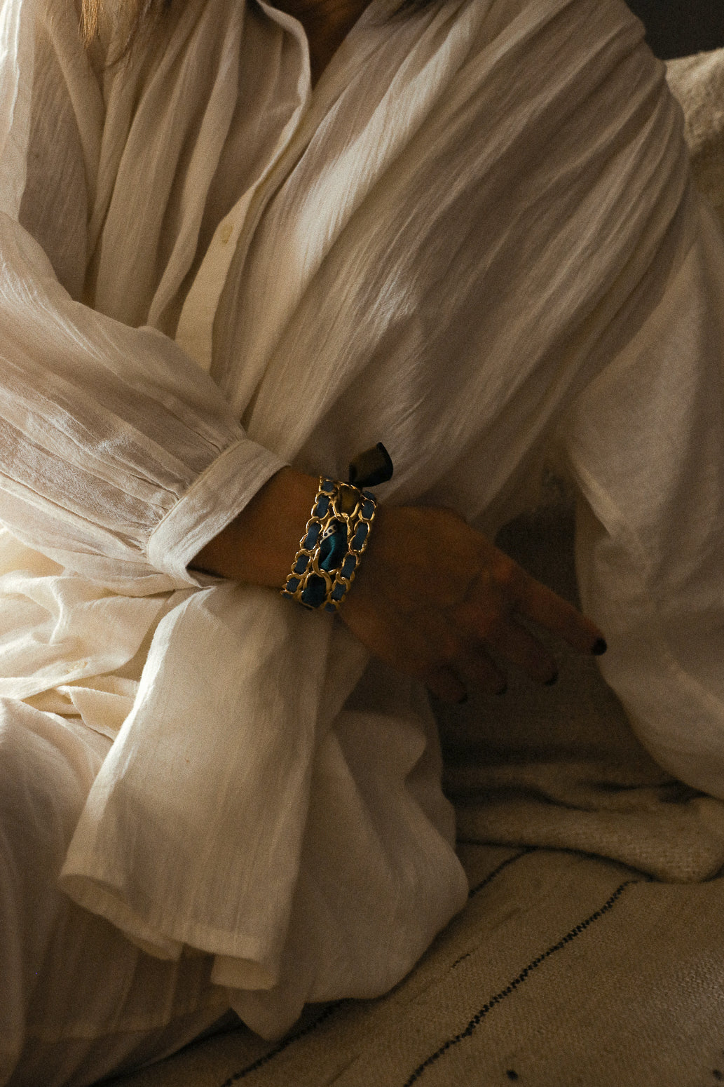 Petite manchette Décembre et ruban Chapanoir, olive