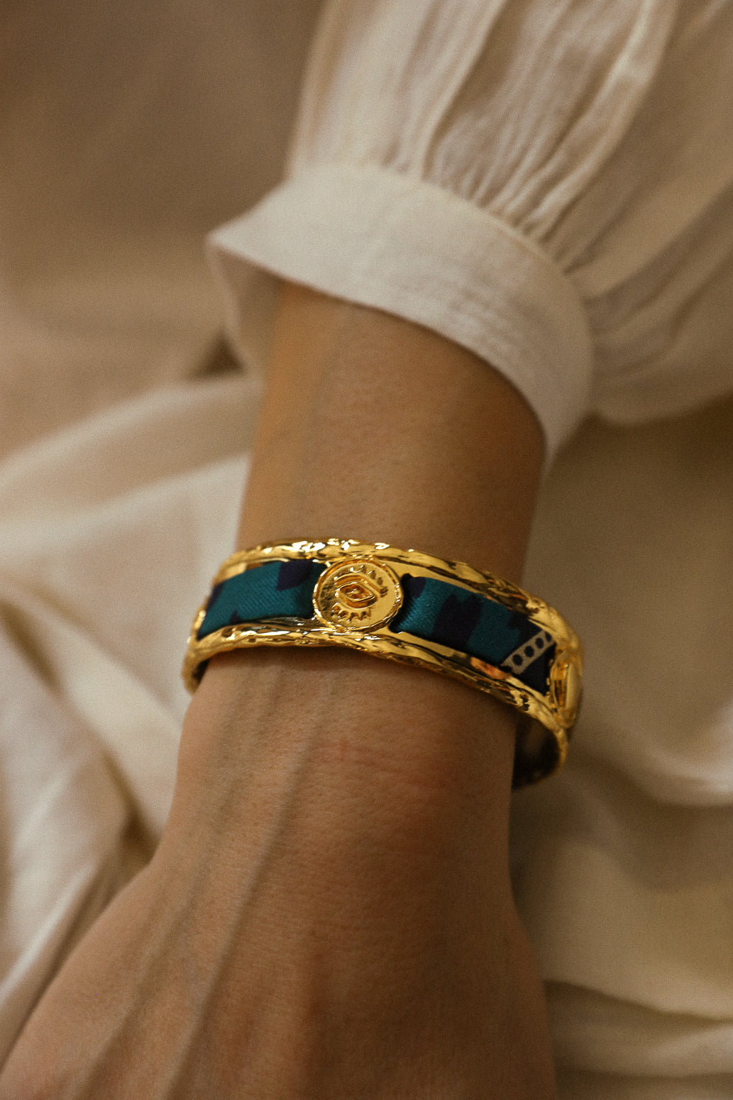 Ruban en soie 1cm Chapanoir, olive