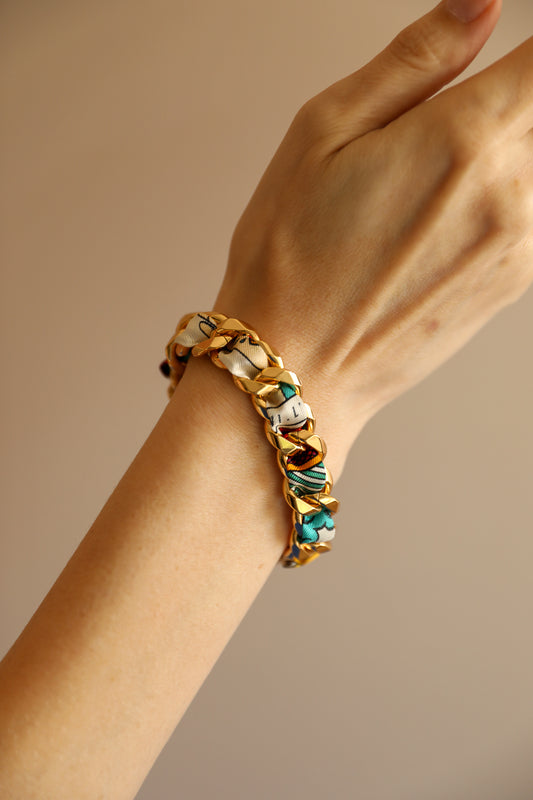 Bracelet Décembre et son ruban Tarot, multicolore