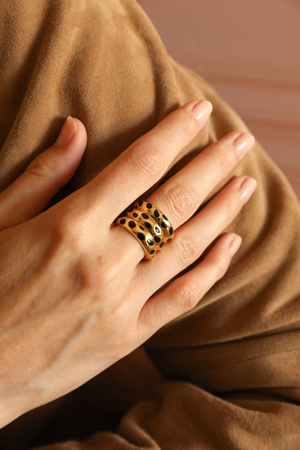 Anneau à foulard Leopard, Or