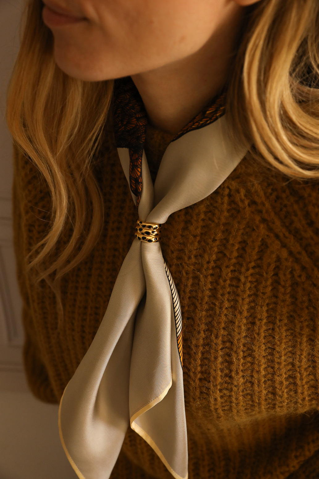 Anneau à foulard Leopard, Or