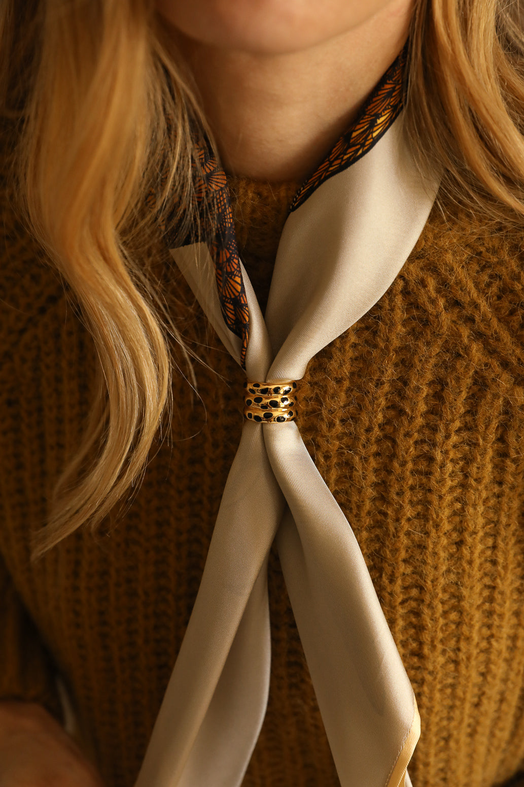 Anneau à foulard Leopard, Or
