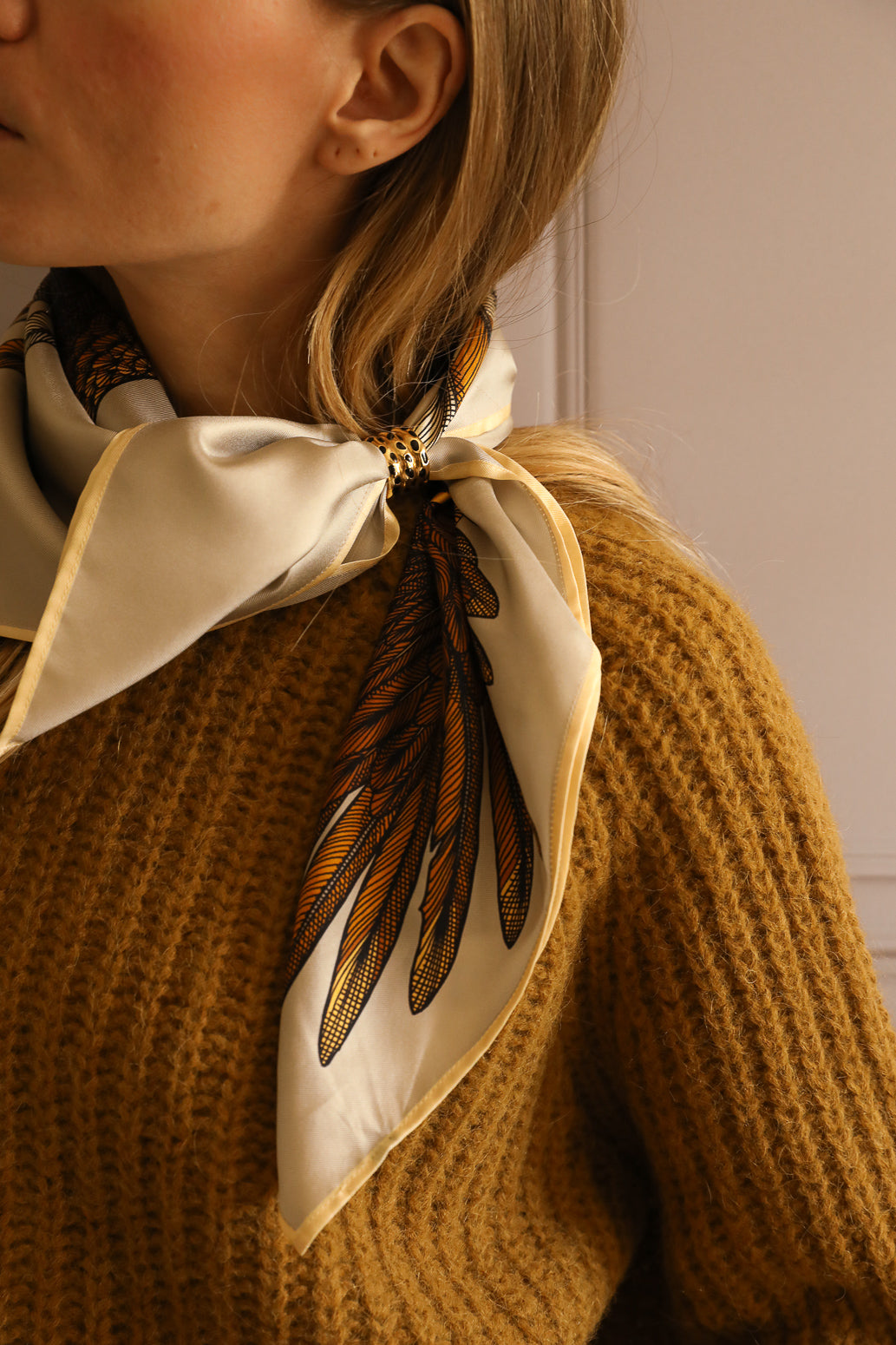 Anneau à foulard Leopard, Or