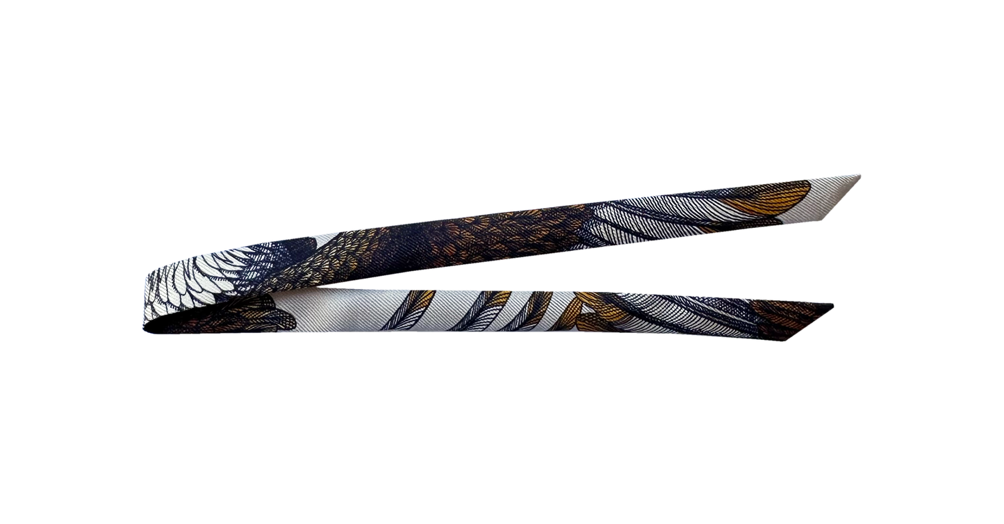 Ruban en soie 1 cm Aigle, Nacre