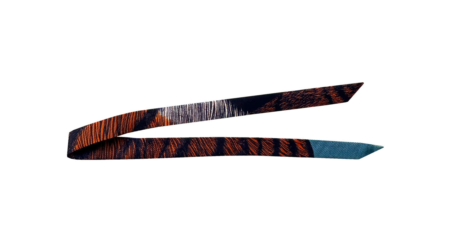 Ruban en soie 1 cm Tigre, Neutre