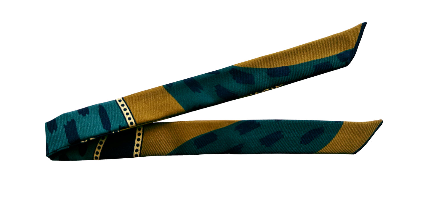 Ruban en soie 2cm Chapanoir, olive