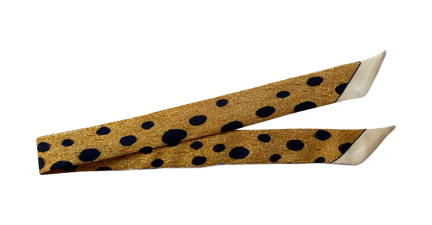 Ruban en soie 2 cm Guépard