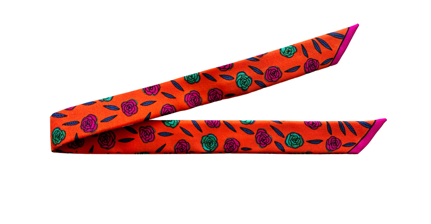 Ruban en soie 2cm Gypsy Tales, orange