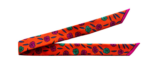 Ruban en soie 1cm Gypsy Tales, orange