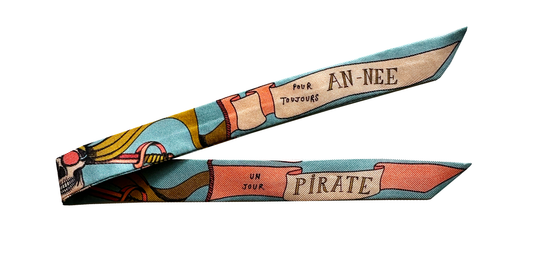 Ruban 2cm - Pirate, bleu ciel