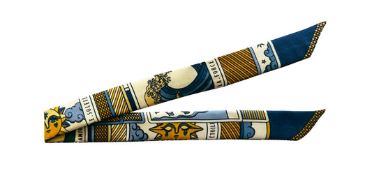 Ruban en soie 2cm Tarot, marine