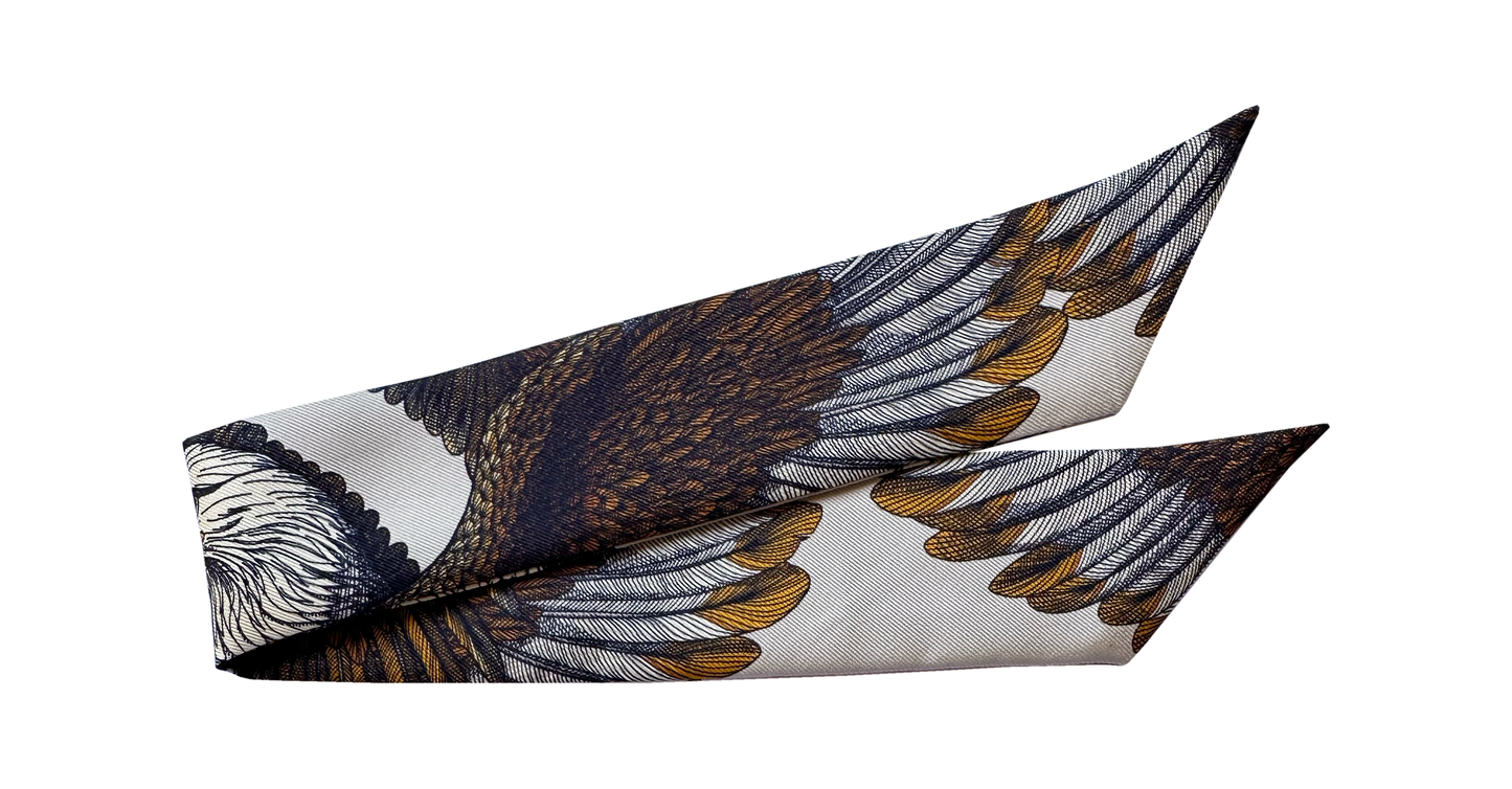 Ruban en soie 4cm Aigle, Nacre