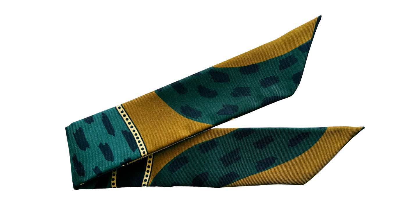 Bracelet en soie 4cm Chapanoir, olive