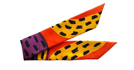 Bracelet en soie 4cm Chapanoir, orange