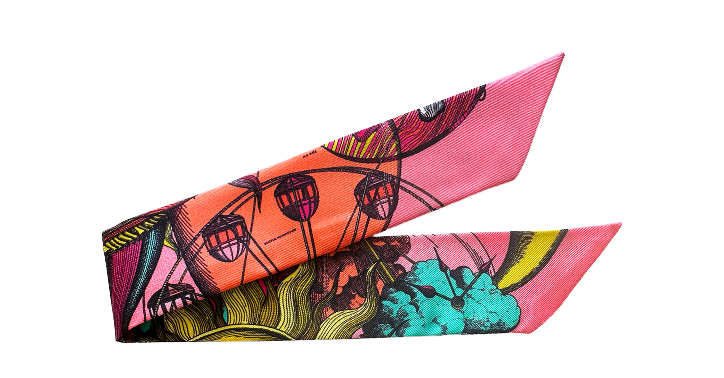 Bracelet en soie 4cm La Fete, flashy
