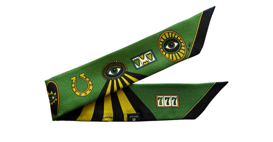 Luckyou silk bracelet 4cm, green