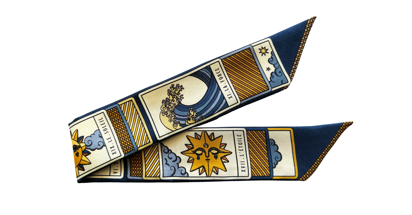 Bracelet en soie 4cm Tarot, marine