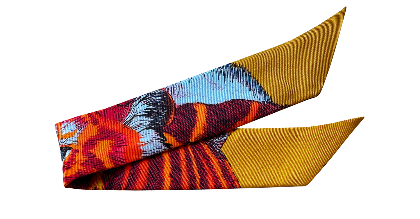 Ruban en soie 4cm Tigre, Pop
