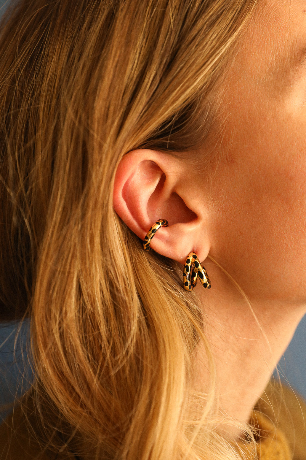 Boucles d'oreilles Léopard Asymétriques Or