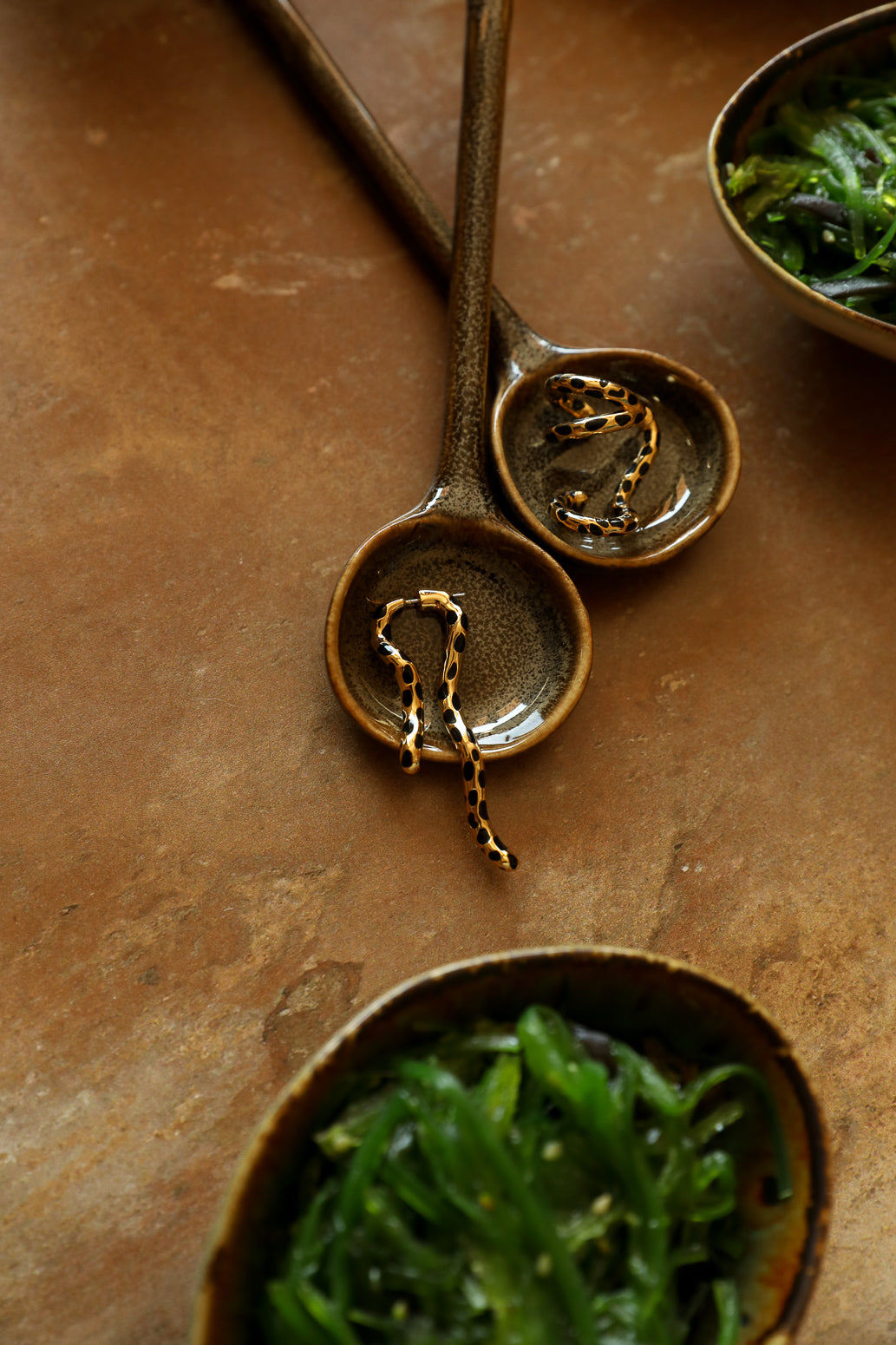 Boucles d'oreilles Léopard Asymétriques Or