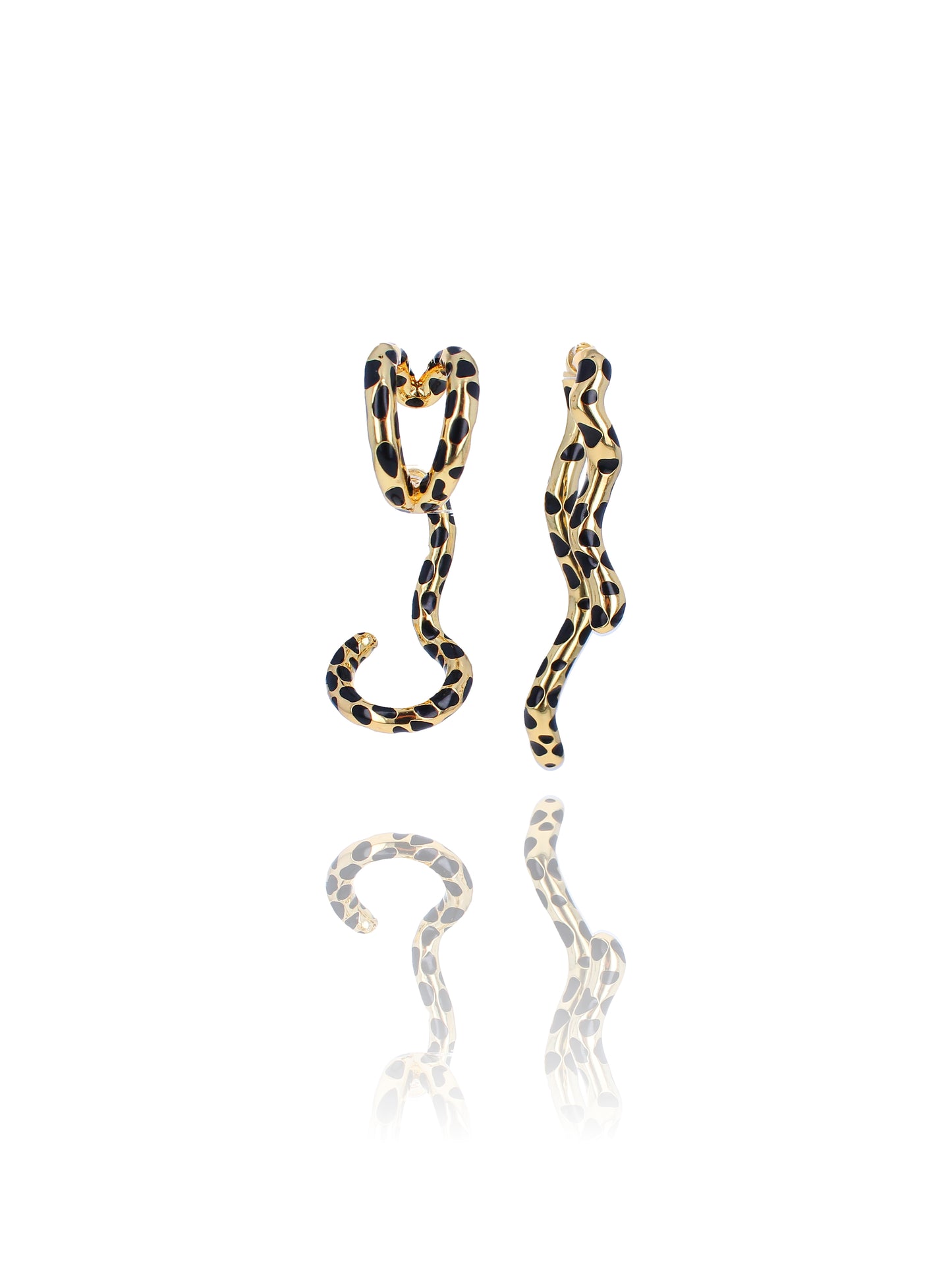 Boucles d'oreilles Léopard Asymétriques Or