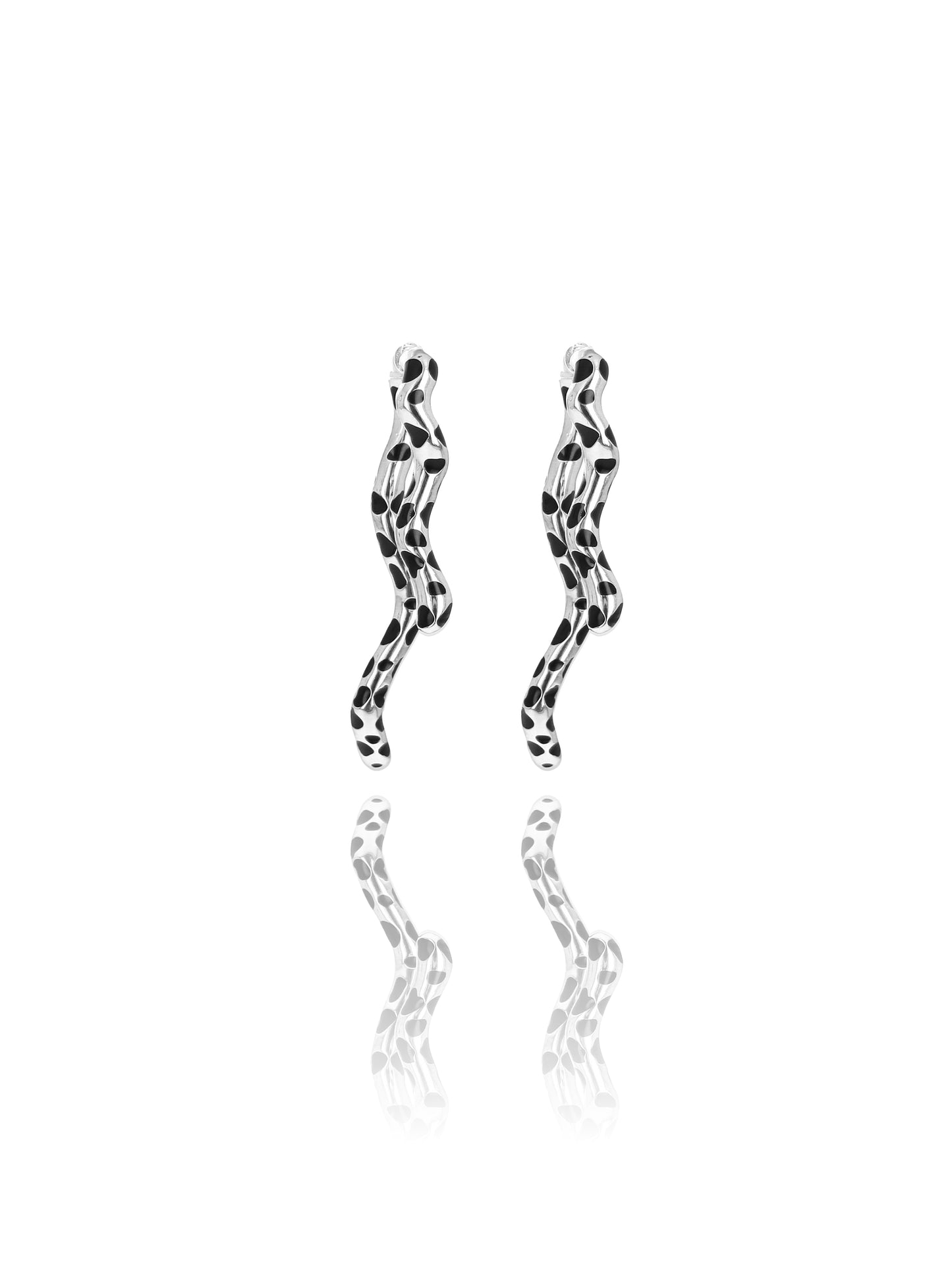 Boucles d'oreilles Pendantes Léopard Argent
